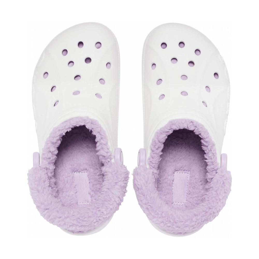 Sabots Crocs Baya Doublée Fuzz-Brides Homme Blanche | France 0715DFMN